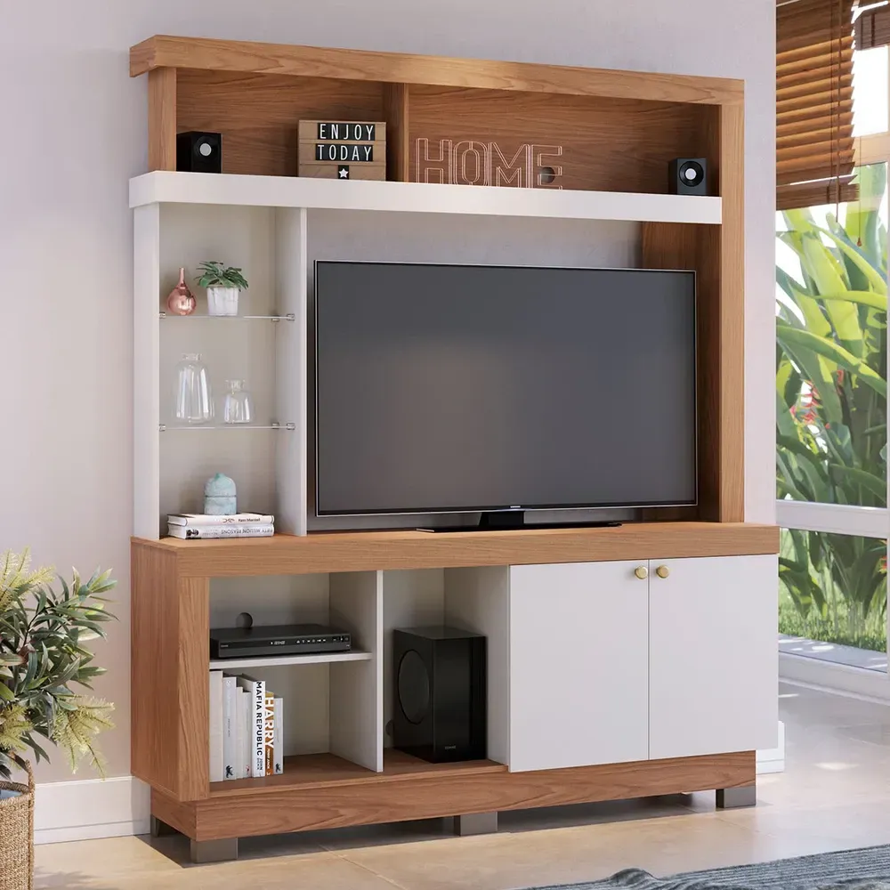 Estante para TV Até 50 Polegadas Valença 2 Portas Freijó/Off White - Colibri - 1
