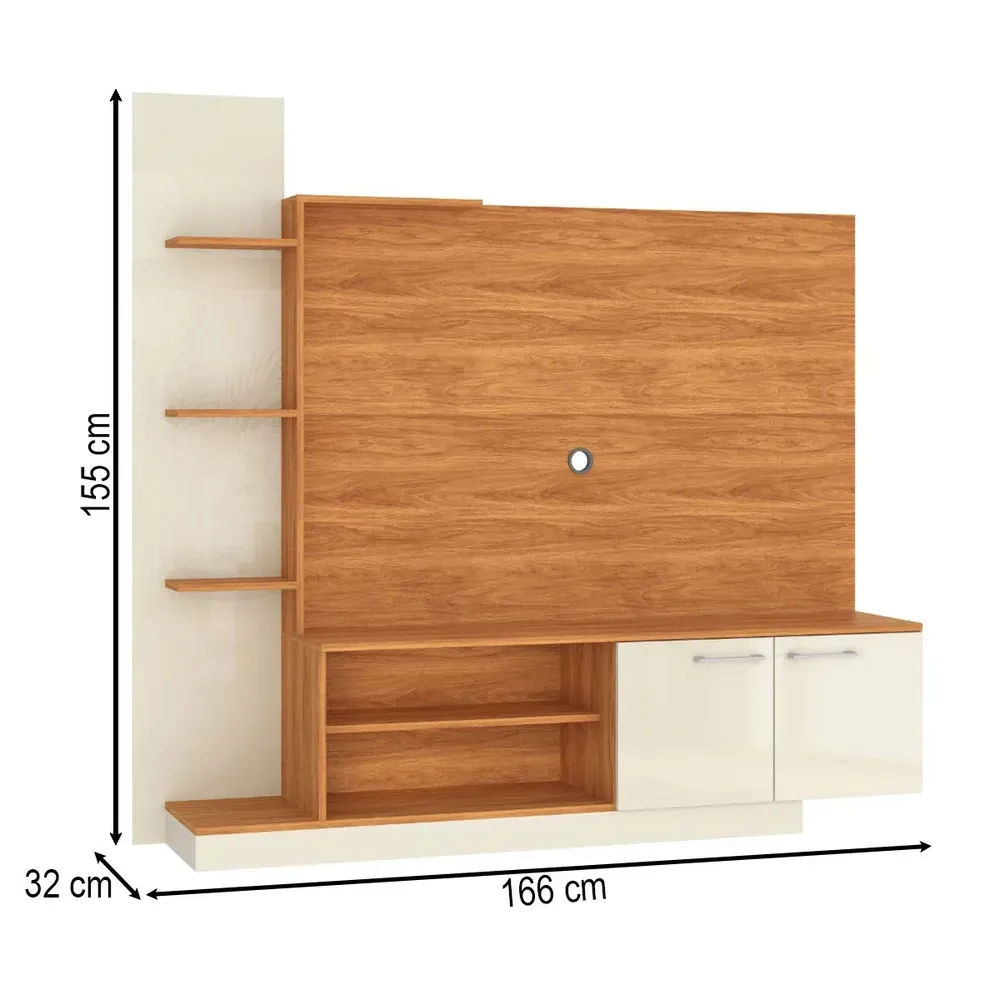 Estante para TV Até 55 Polegadas Havana 2 Portas Cinamomo/Off White - Fellicci - 3