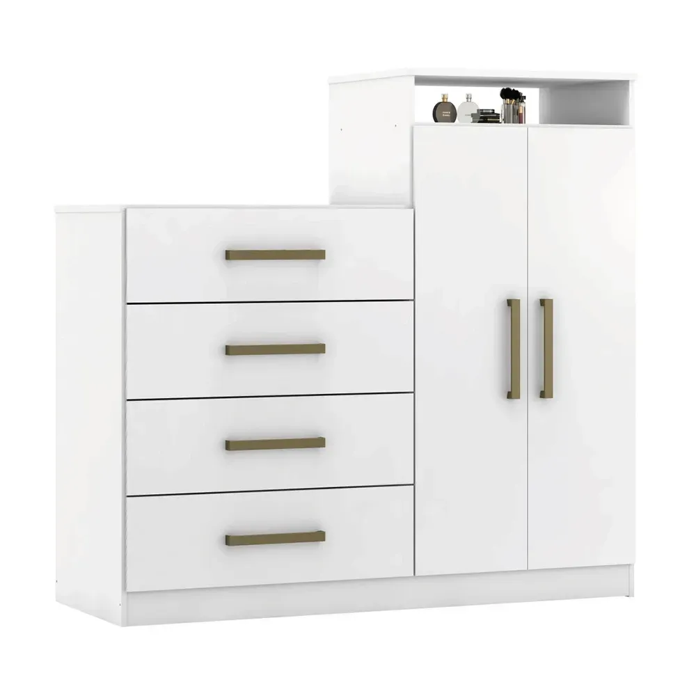 Cômoda Áurea 2 Portas 4 Gavetas Branco - Demóbile - 2