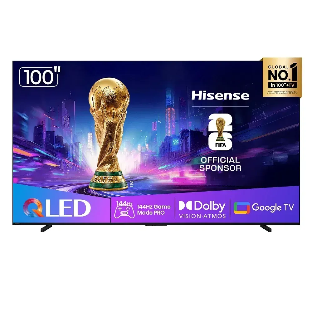 Smart TV Hisense QLED 4K 100" 100Q7QG com Processador AI Dolby Vision HDR10+ Adaptative HLG Filmmaker Mode Dolby Gaming Dolby Atmos e Alexa - 1