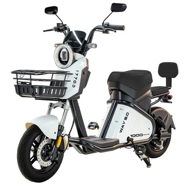 Bicicleta Elétrica Aro 16 Colli 1000W Freio a Disco Manopola de Aceleração - Branco - Bivolt