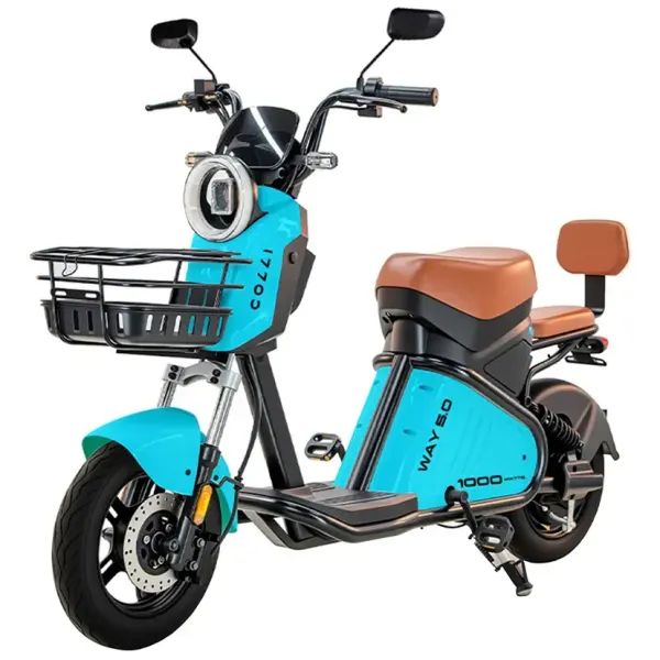 Bicicleta Elétrica Aro 16 Colli 1000W Freio a Disco Manopola de Aceleração - Azul - Bivolt