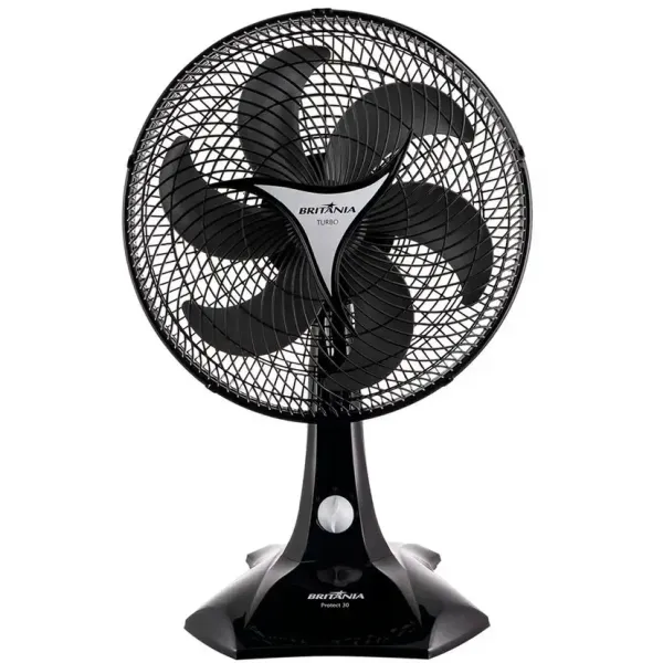 Ventilador de Mesa Britânia Protect Six 30cm 6 Pás 3 Velocidades 60W - Preto
