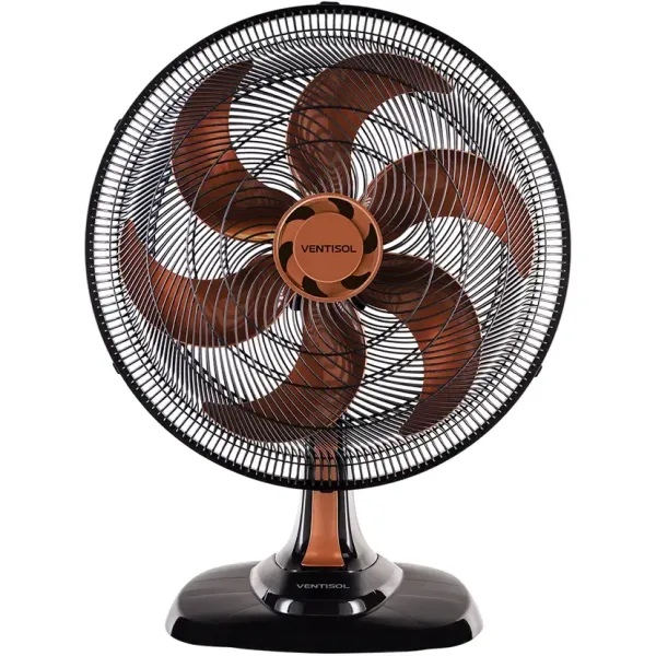 Ventilador de Mesa Ventisol Turbo Premium 50cm 6 Pás 3 Velocidades 135W - Bronze/Preto