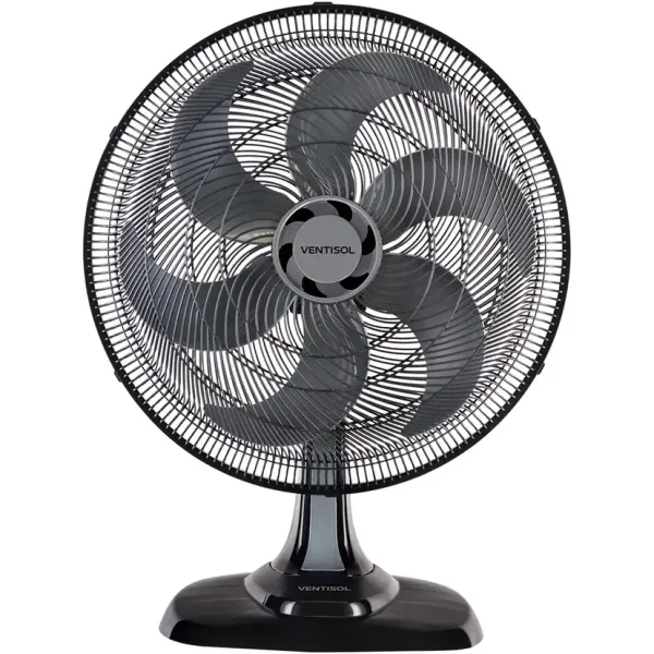 Ventilador de Mesa Ventisol Turbo Premium 50cm 6 Pás 3 Velocidades 135W - Prata/Preto