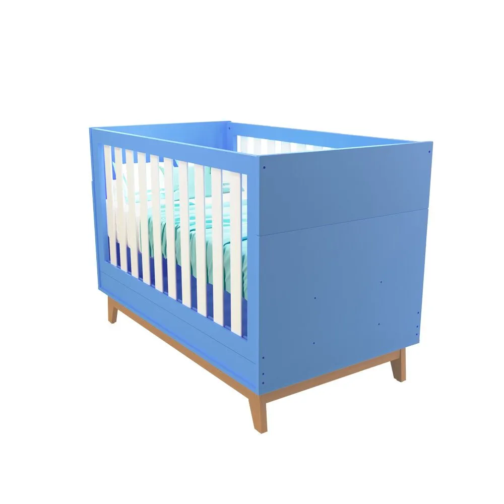 Berço Infantil Lucca 2 em 1 100% MDF Azul Seco - Tuboarte Móveis - 2