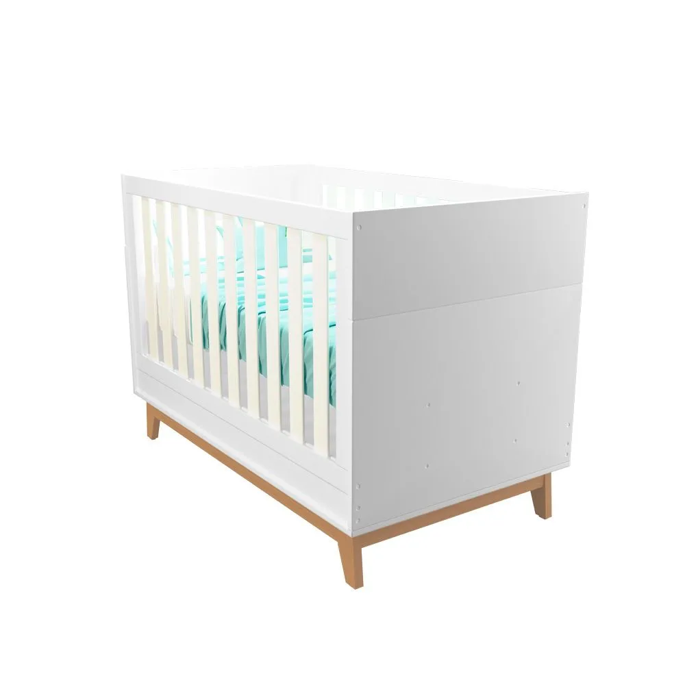 Berço Infantil Lucca 2 em 1 100% MDF Branco - Tuboarte Móveis - 2