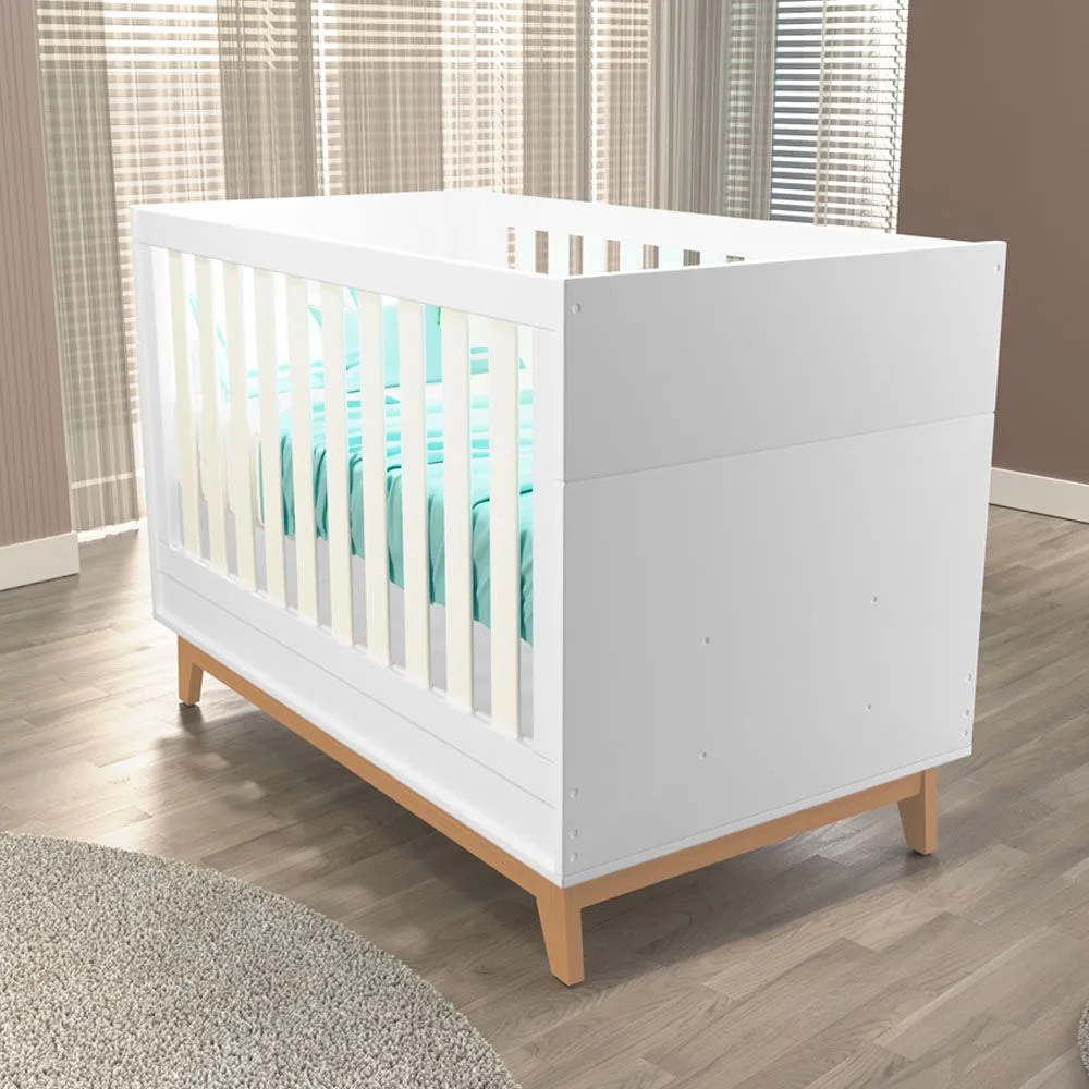 Berço Infantil Lucca 2 em 1 100% MDF Branco - Tuboarte Móveis - 1