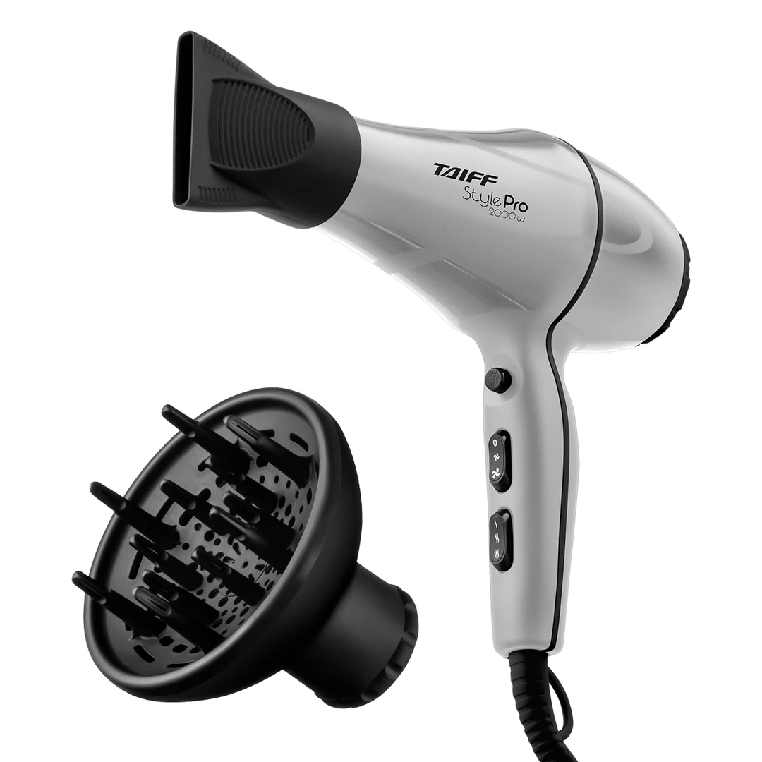 Kit Secador Taiff Style Pro 2000w e Difusor Curves Prata - 1