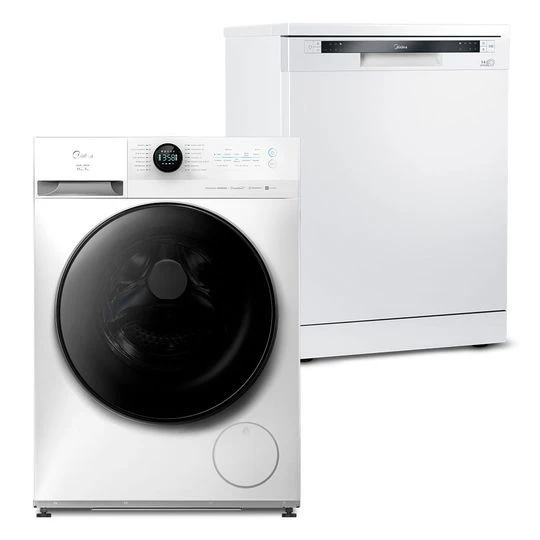 Kit Lava e Seca 11kg Branca Slim HealthGuard Conectada + Lava Louças 14 Serviços Branca Midea - 1