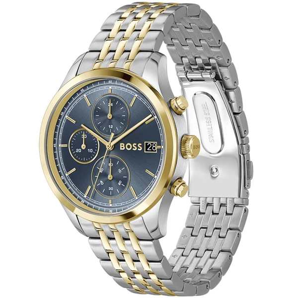 Relógio Masculino Boss Stratus em Aço Prateado e Dourado