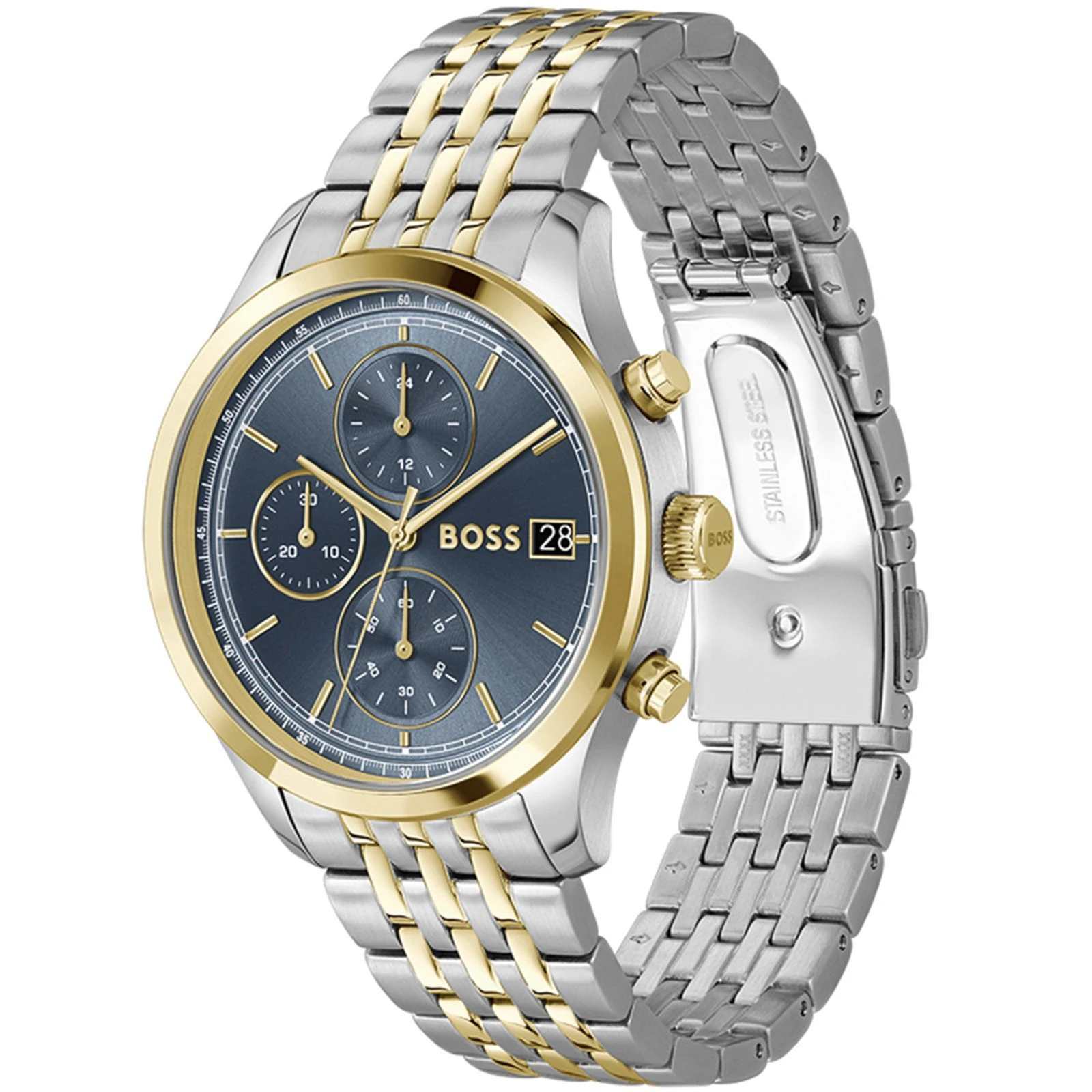 Relógio Masculino Boss Stratus em Aço Prateado e Dourado - 1