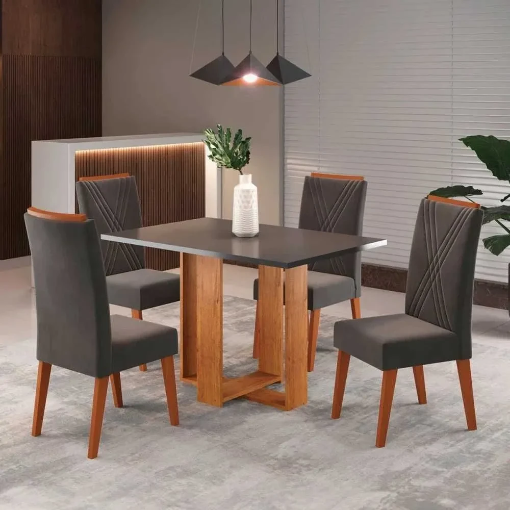 Mesa de Jantar 4 Cadeiras Nivus - 1