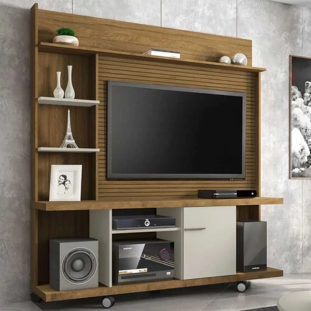 Estante para TV Até 47 Polegadas 1 Porta Taurus Cinamomo/Off White - Bechara Móveis - 1