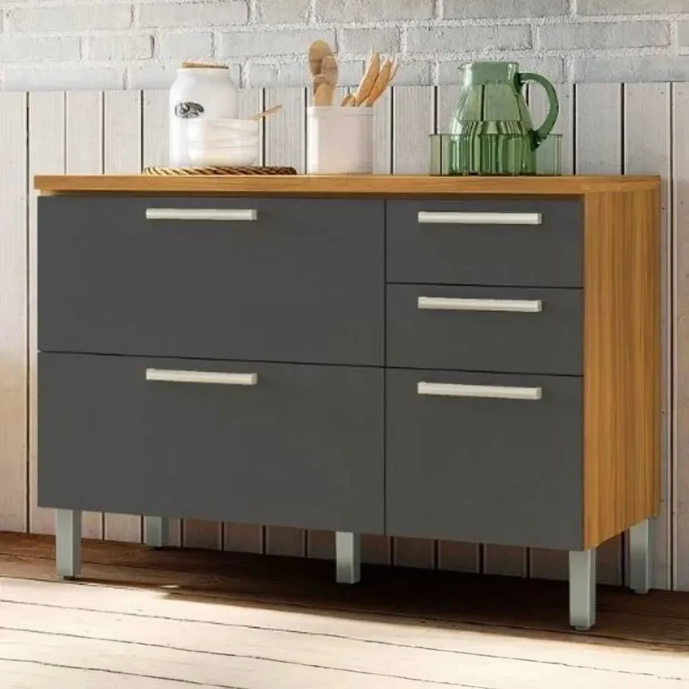Balcão de Cozinha Burguesa Premium 2 Portas 3 Gavetas 100% MDF - 1