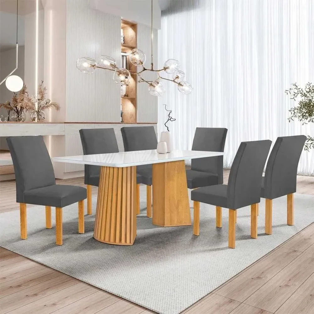 Mesa de Jantar Stella 6 Cadeiras - 1