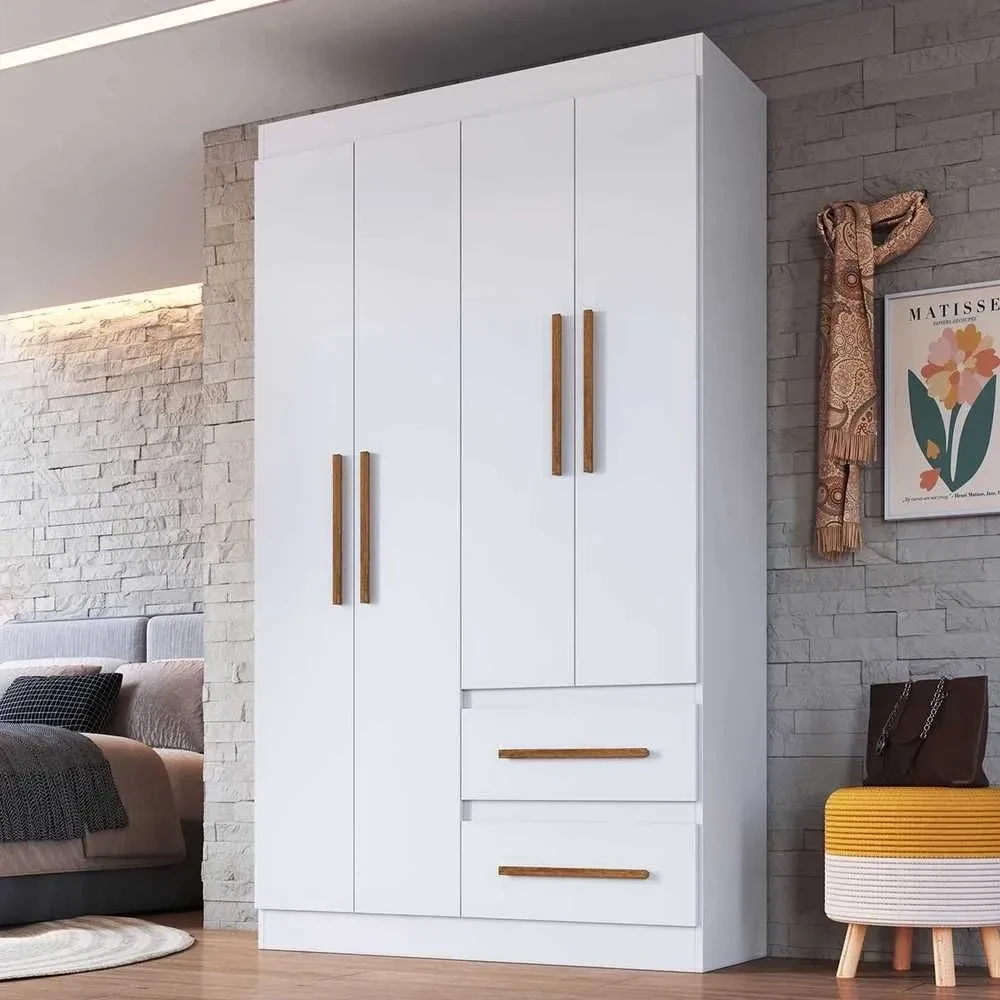 Guarda Roupa Solteiro Palermo 4 Portas 2 Gavetas 100% MDF - 1