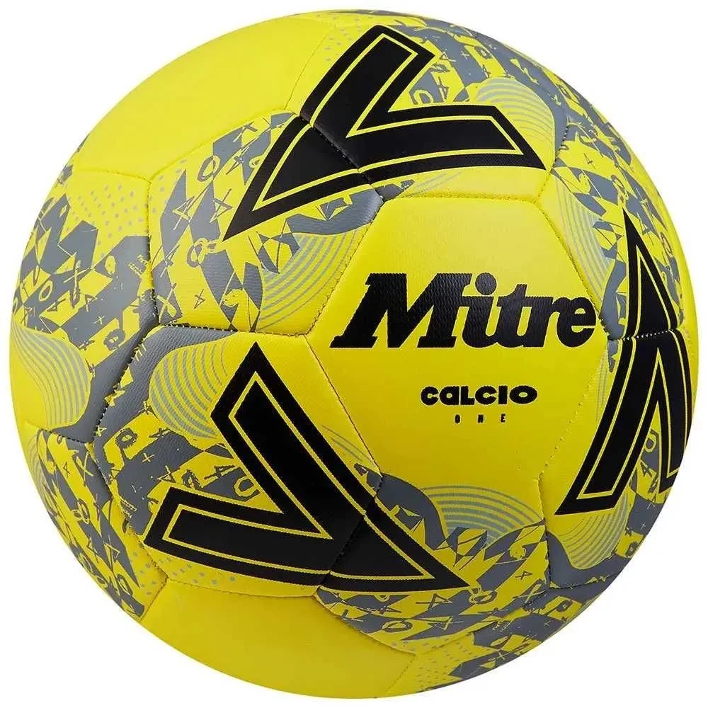Bola de Futebol Mitre Cálcio 3 Fluo Yellow / Black / Circular Grey - 1