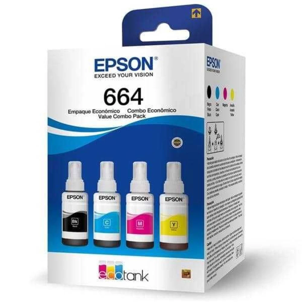 Kit com 4 Garrafas de Tinta Epson T664520-4P - 1