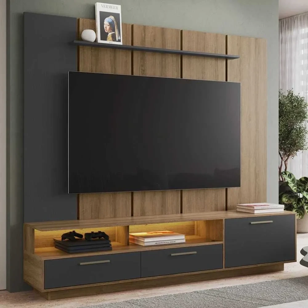 Estante para TV Ravenna 1 Porta 2 Gavetas com Led - 1