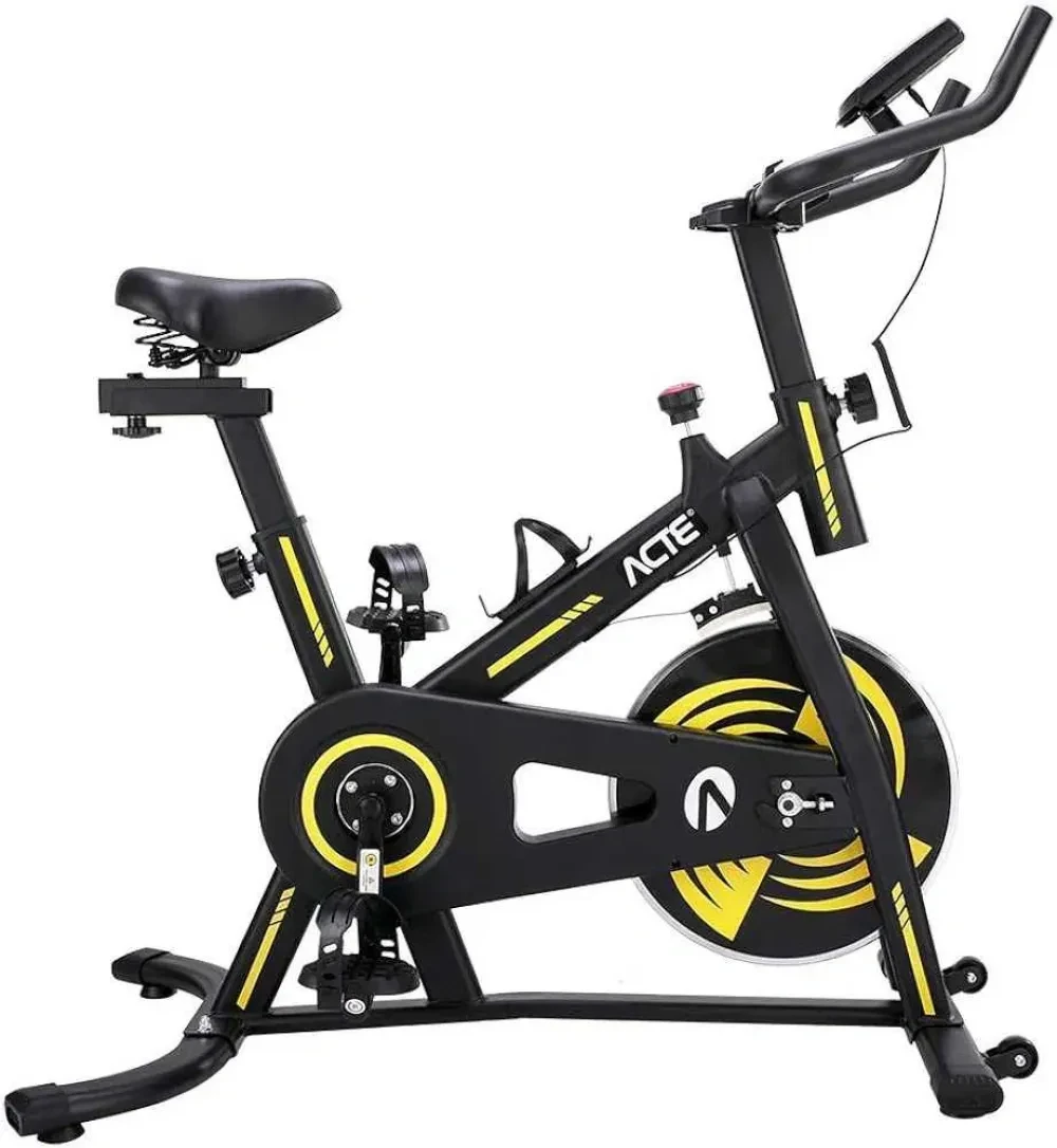 Bicicleta Ergométrica Spinning 4.0 E32 Estrutura em Aço, Compacta para Uso Doméstico, Preto e Amarelo - 1