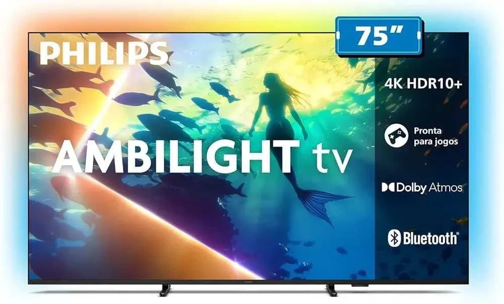 Smart TV 75" 4K Philips Ambilight 75PUG8100/78 - 1