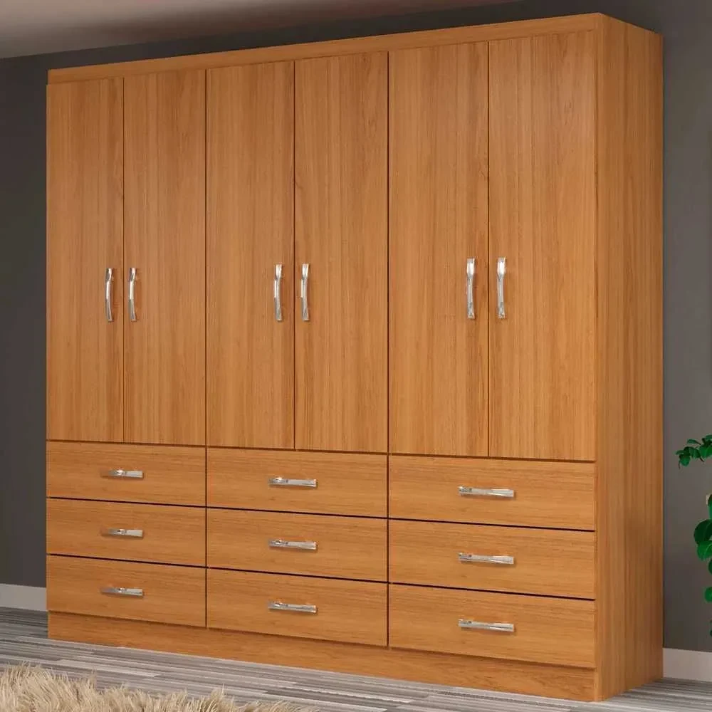 Guarda Roupa Casal Bergamo 6 Portas 9 Gavetas - 1