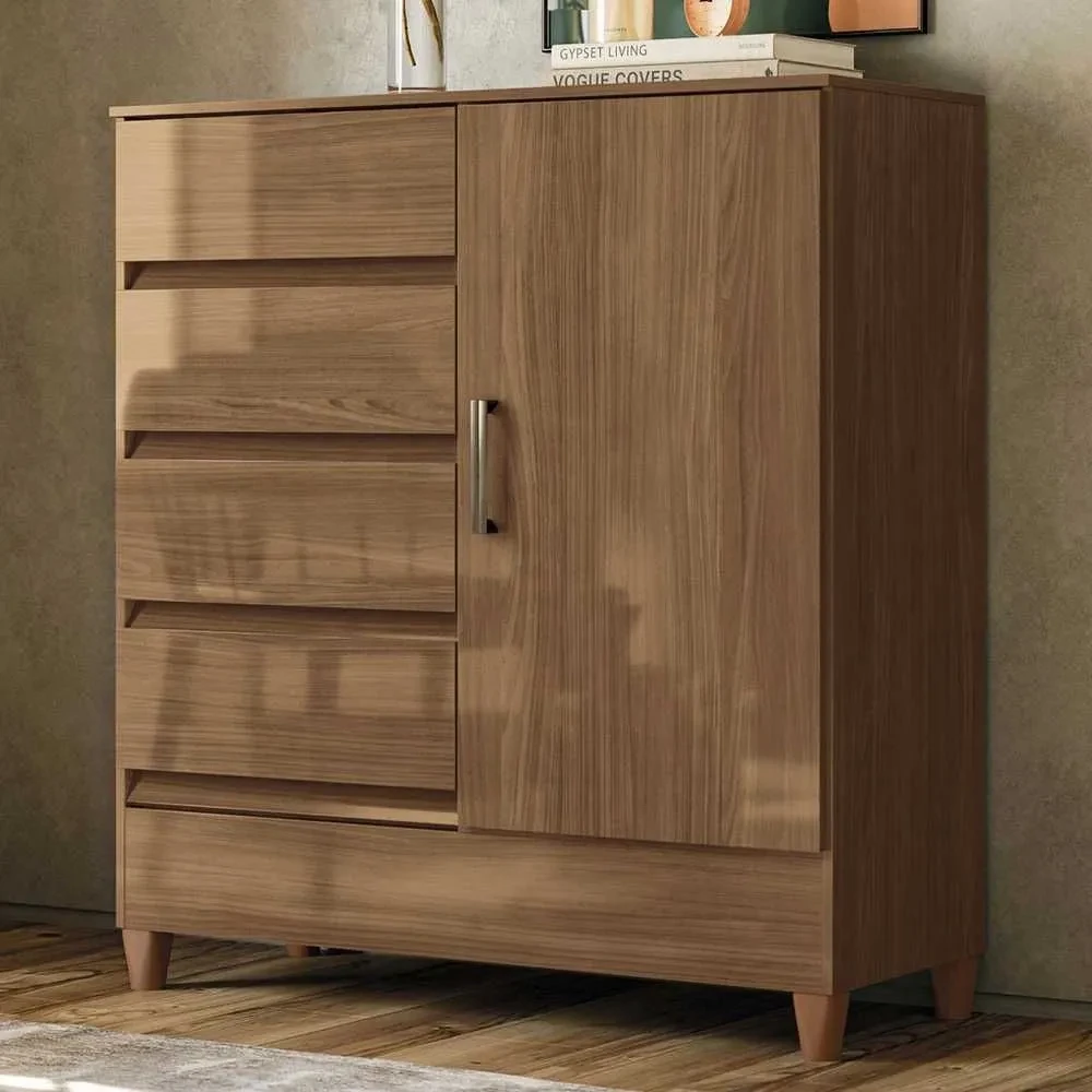 Cômoda Lux 1 Porta 4 Gavetas - 1