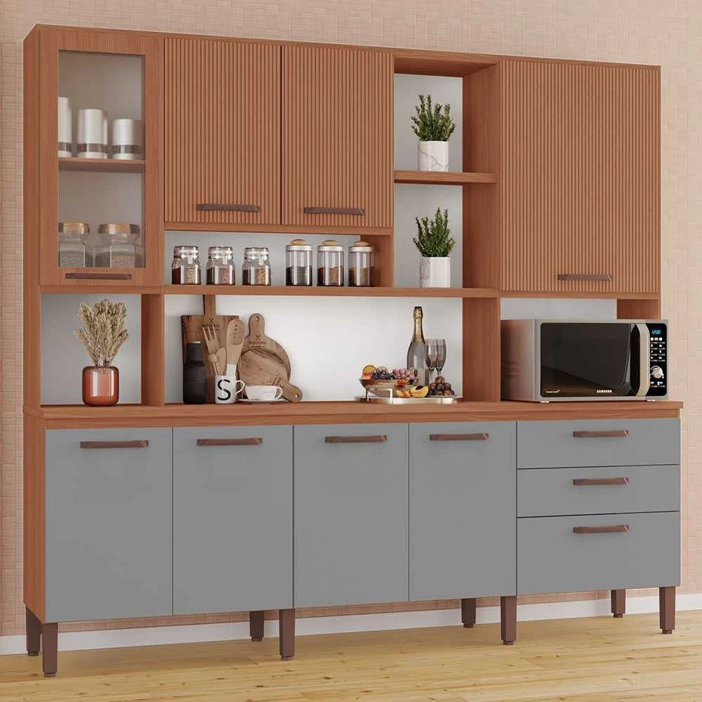 Armário de Cozinha Diana 8 Portas 3 Gavetas 100% MDF - 1