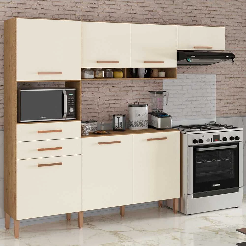 Armário de Cozinha Fortaleza com 7 Portas e 2 Gavetas - 1