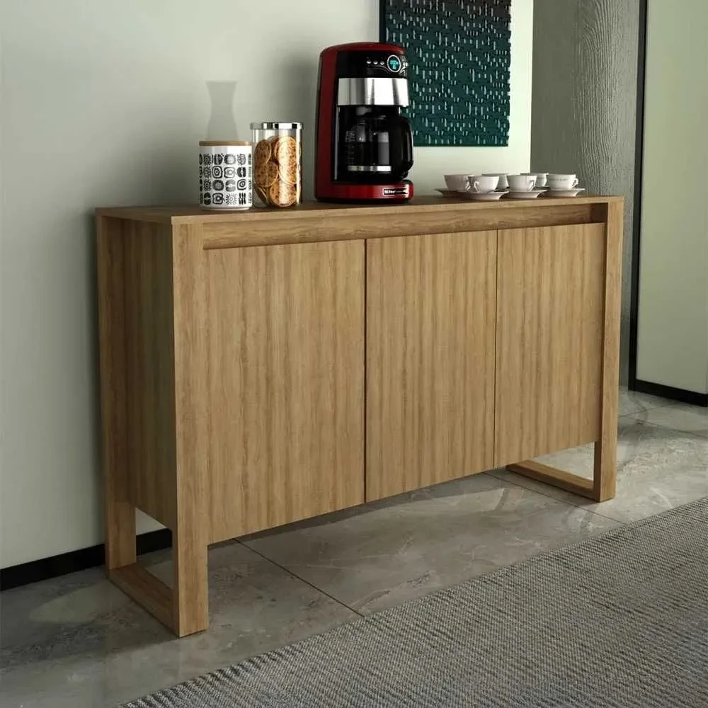 Armário para Escritório Horizontal com 3 Portas Amêndoa - Tecno Mobili - 1
