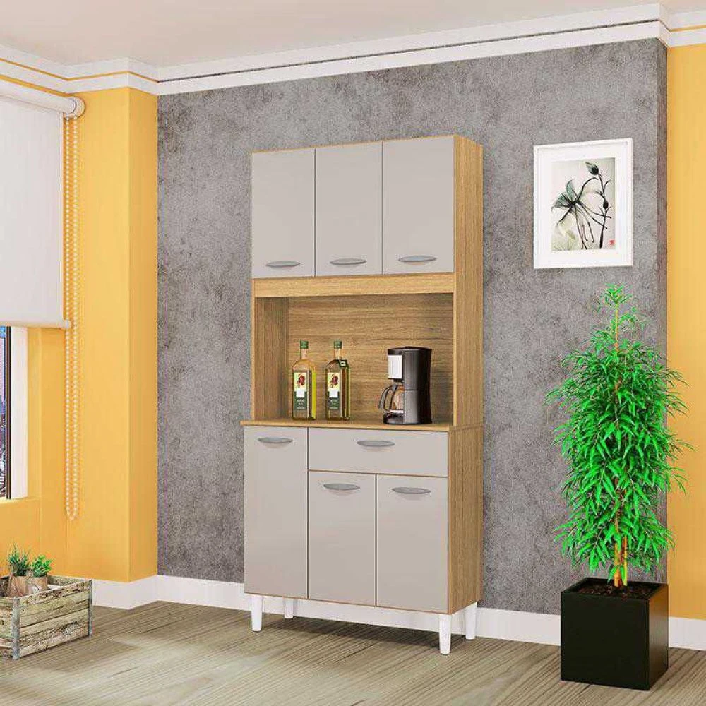Cozinha Compacta Kit Cassia 6 Portas 1 Gaveta - 1