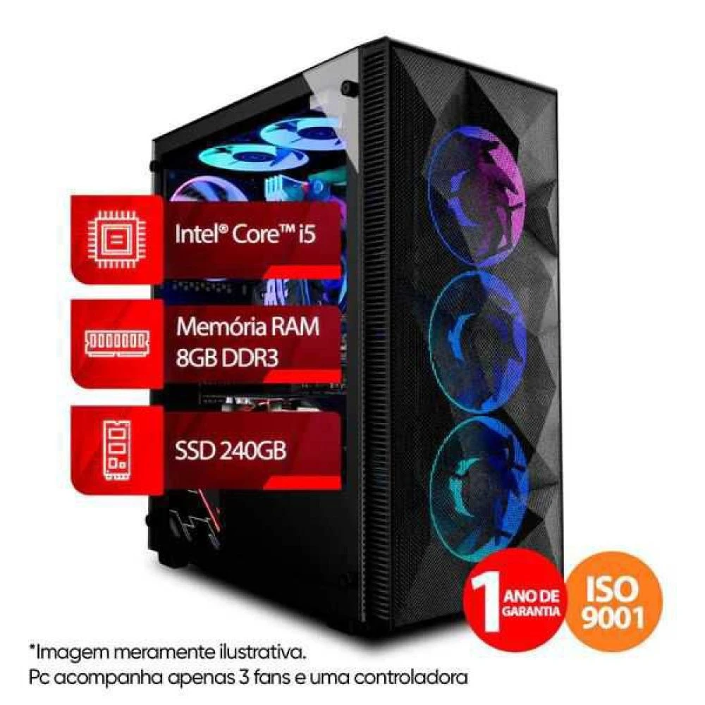 PC Gamer Intel Core i5 4ª Geração, 8GB, SSD 240GB, Linux - 1