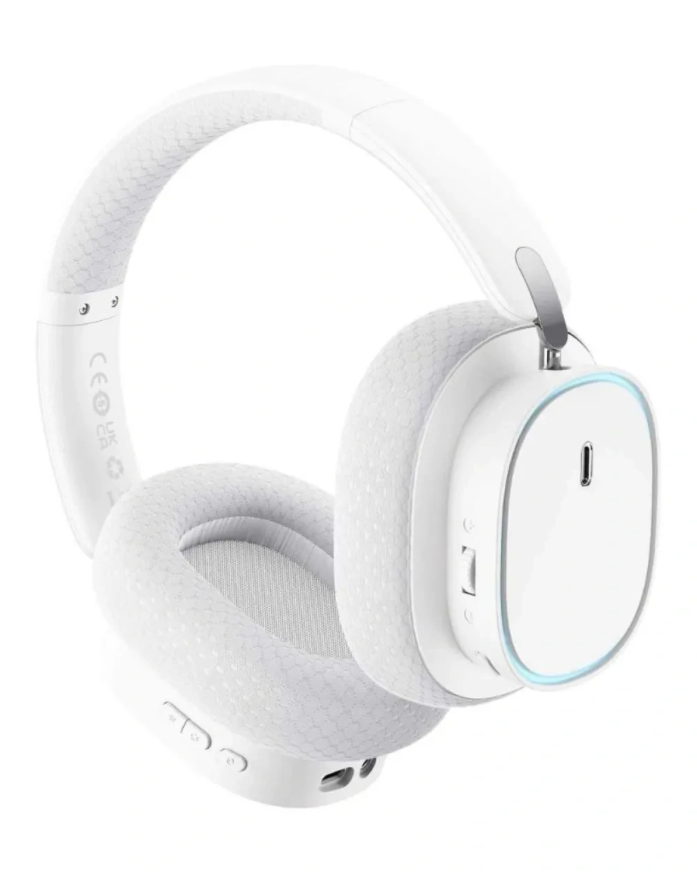 Headphone Gamer GH02 Sem Fio com RGB e Microfone Removível Branco - Baseus - 1