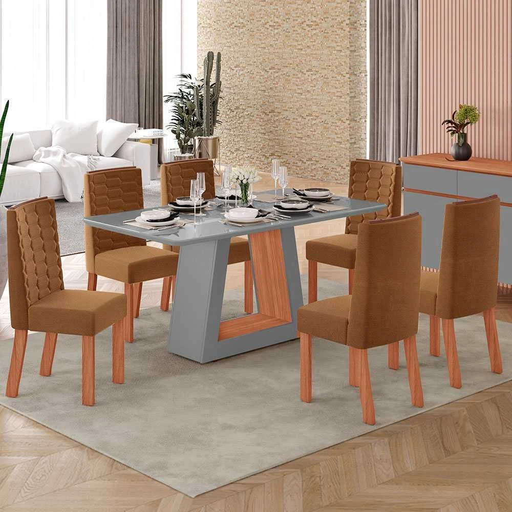 Mesa de Jantar 6 Cadeiras Heloize 100% MDF - 1
