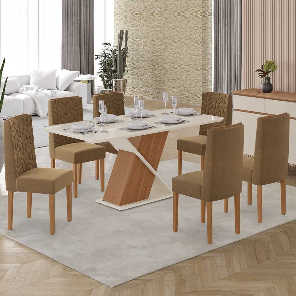 Mesa de Jantar 6 Cadeiras Suzan Olímpia 100% MDF - 1