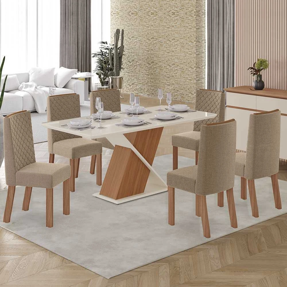Mesa de Jantar 6 Cadeiras Suzan Ariel 100% MDF - 1