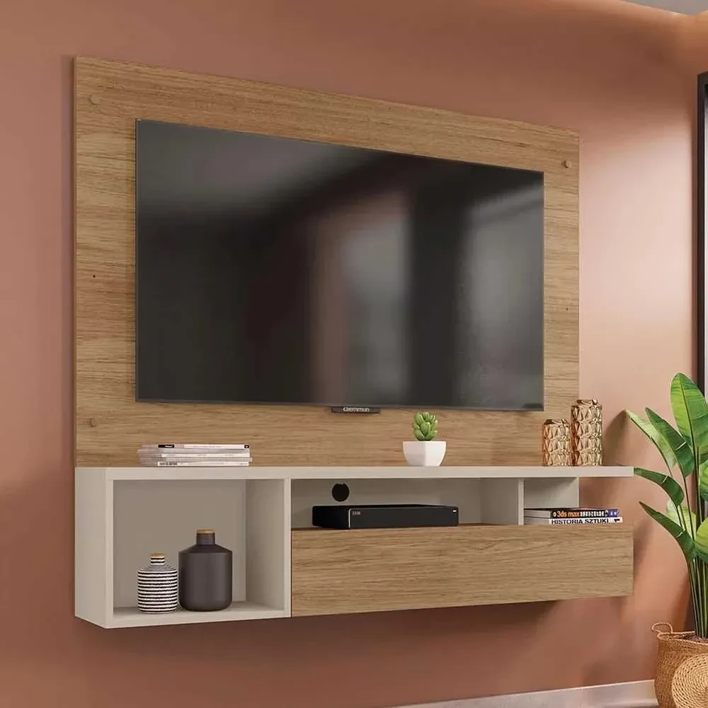 Painel para TV Até 55 Polegadas Brasil 1 Porta Buriti/Off White - 1