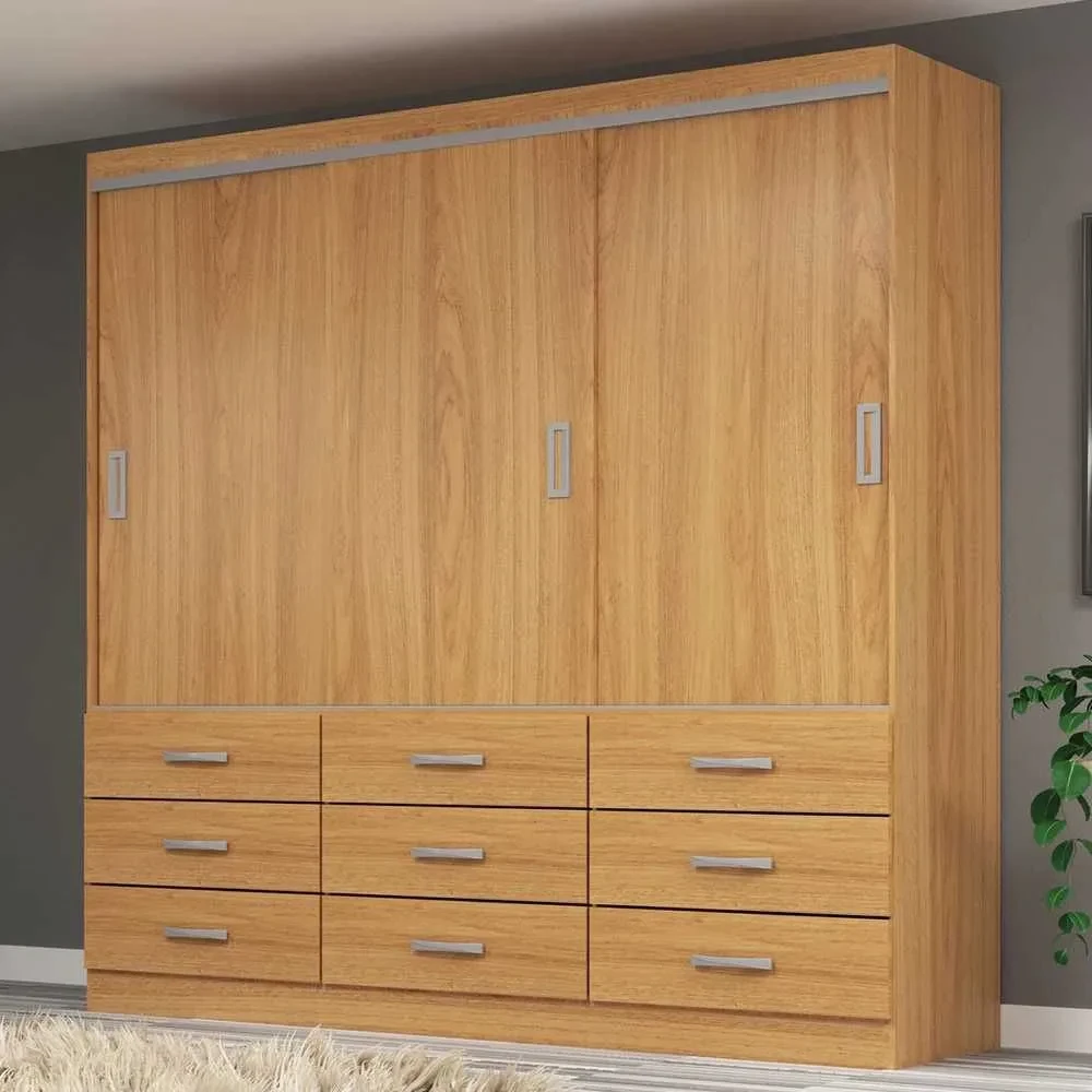 Guarda Roupa Casal Isabela 3 Portas 9 Gavetas Cinamomo - 1