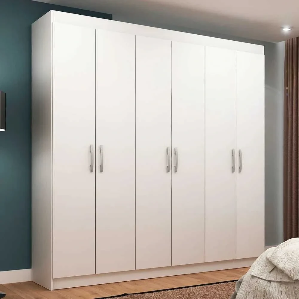 Guarda Roupa Casal Montreal 6 Portas 2 Gavetas Branco - 1