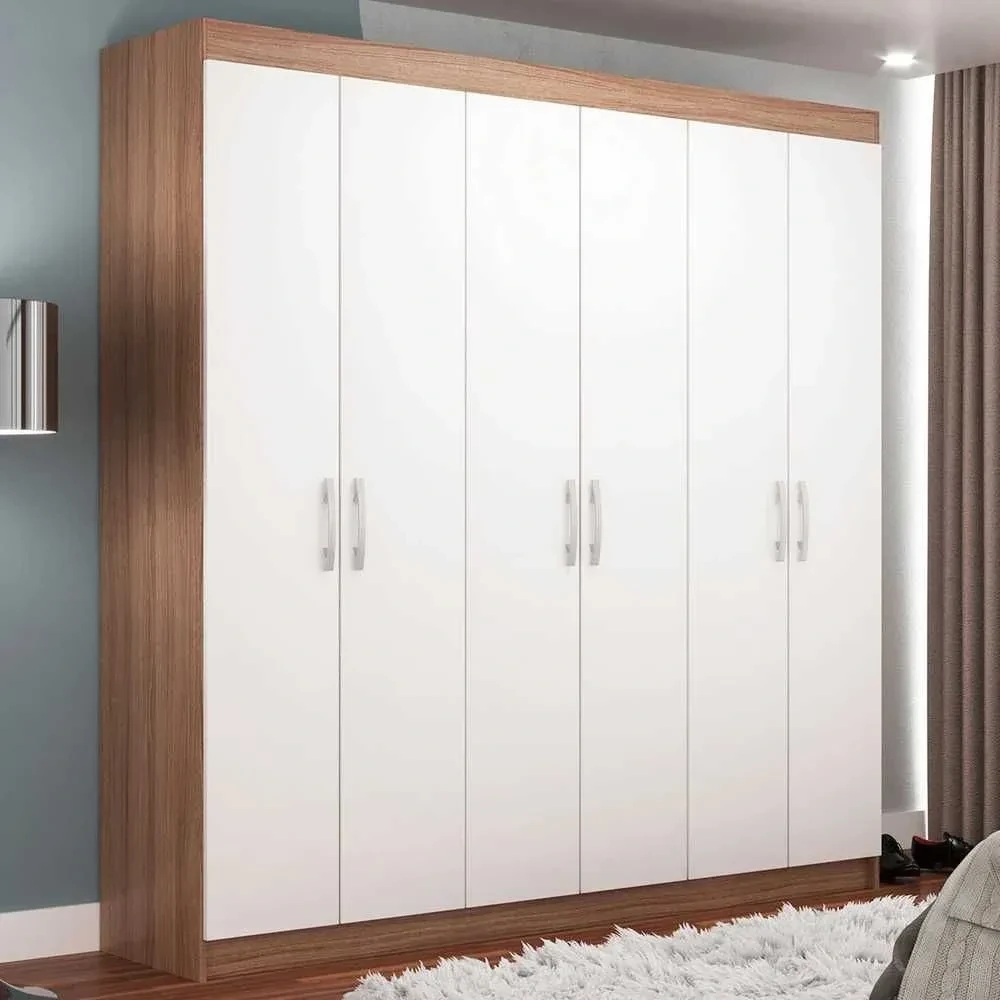 Guarda Roupa Casal Montreal 6 Portas 2 Gavetas Demolição/Branco - 1