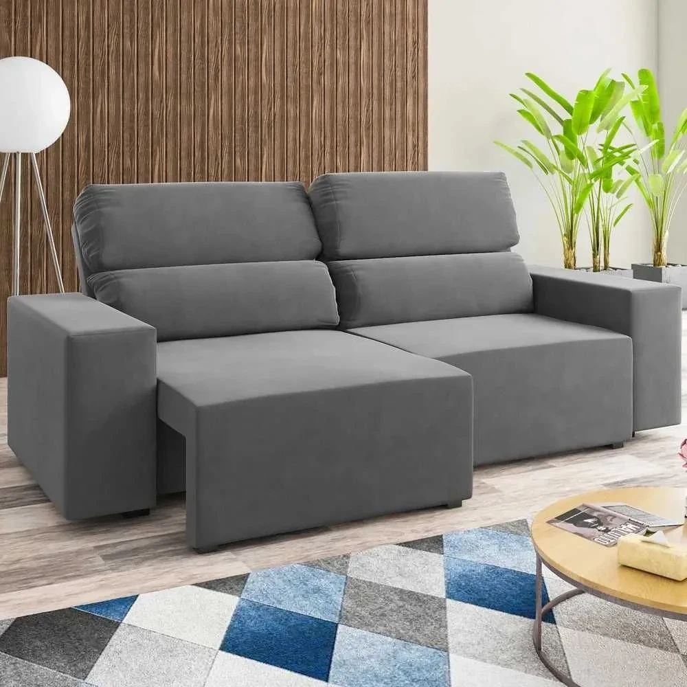 Sofá 3 Lugares Charm Reclinável e Retrátil Brisk - Vian - 1
