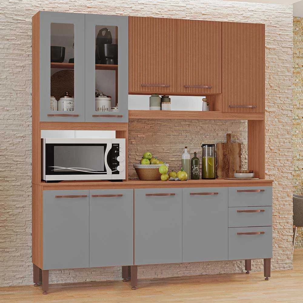Armário de Cozinha Dáfine 9 Portas 3 Gavetas 100% MDF - 1