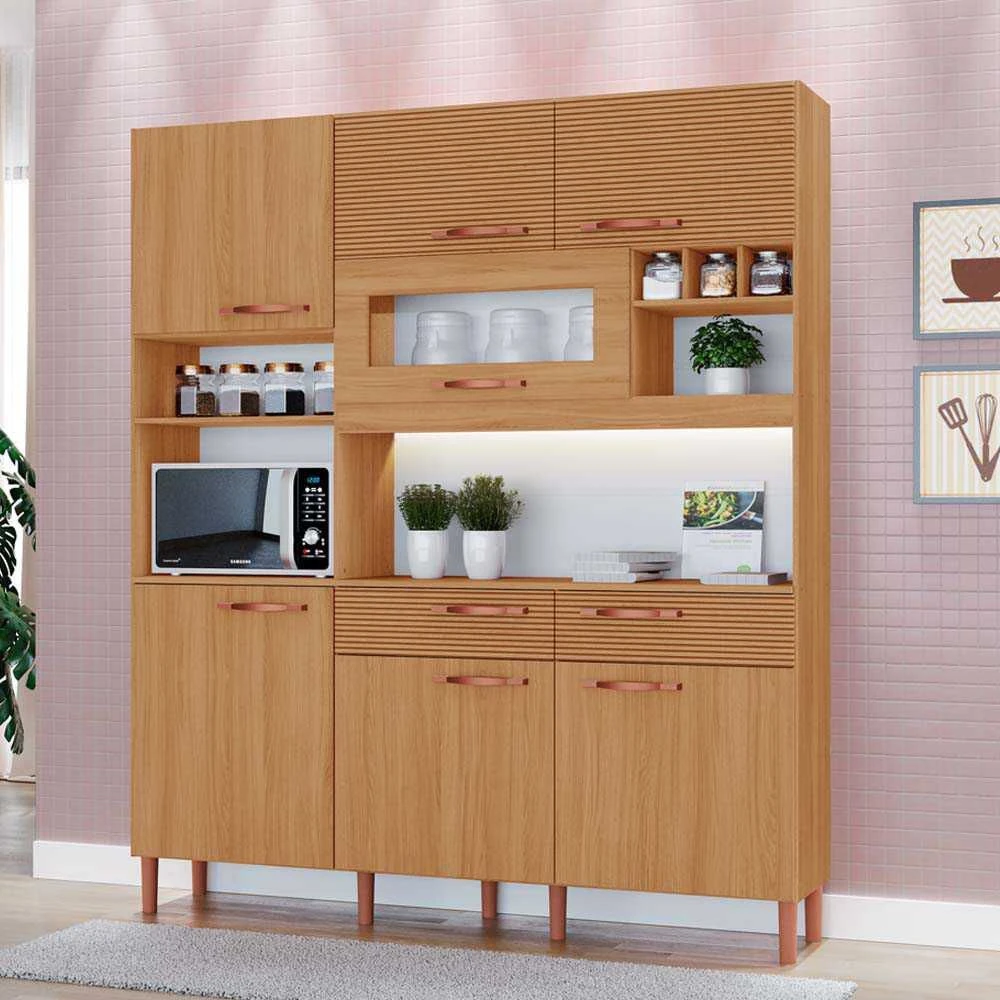 Armário de Cozinha Siena 7 Portas 2 Gavetas 100% MDF - 1