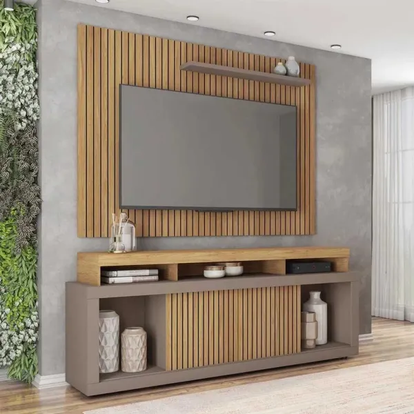 Rack com Painel para TV Até 70 Polegadas Puerto Buriti/Fendi - PNR Móveis