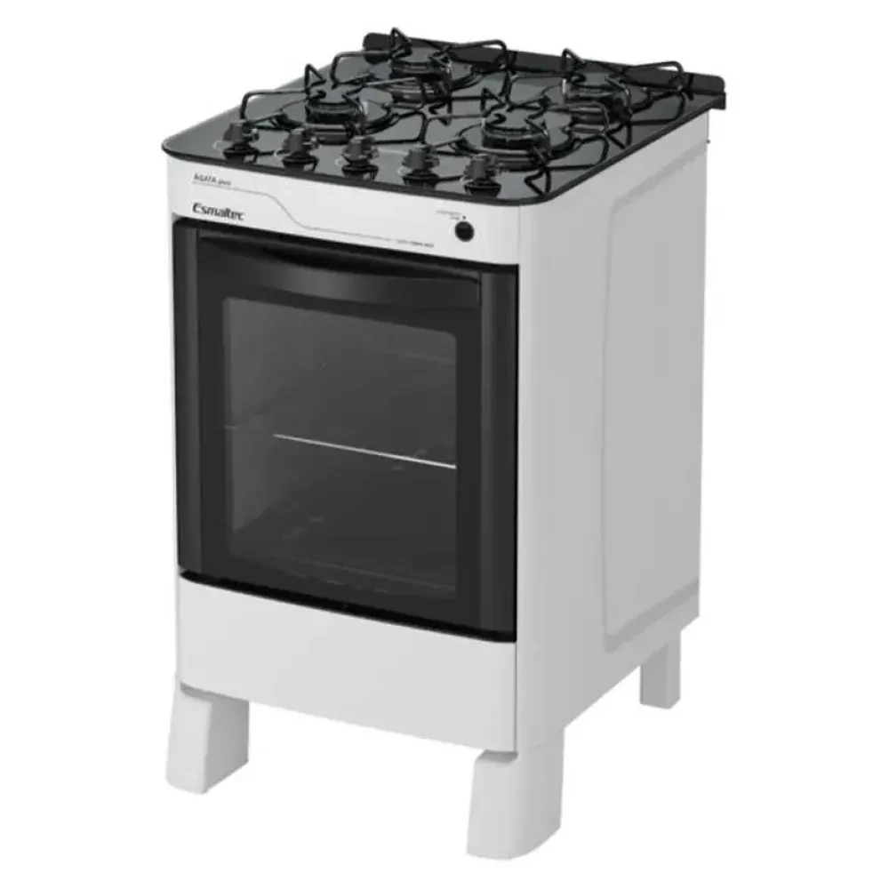 Fogão 4 Bocas Esmaltec Ágata Glass Branco - 1