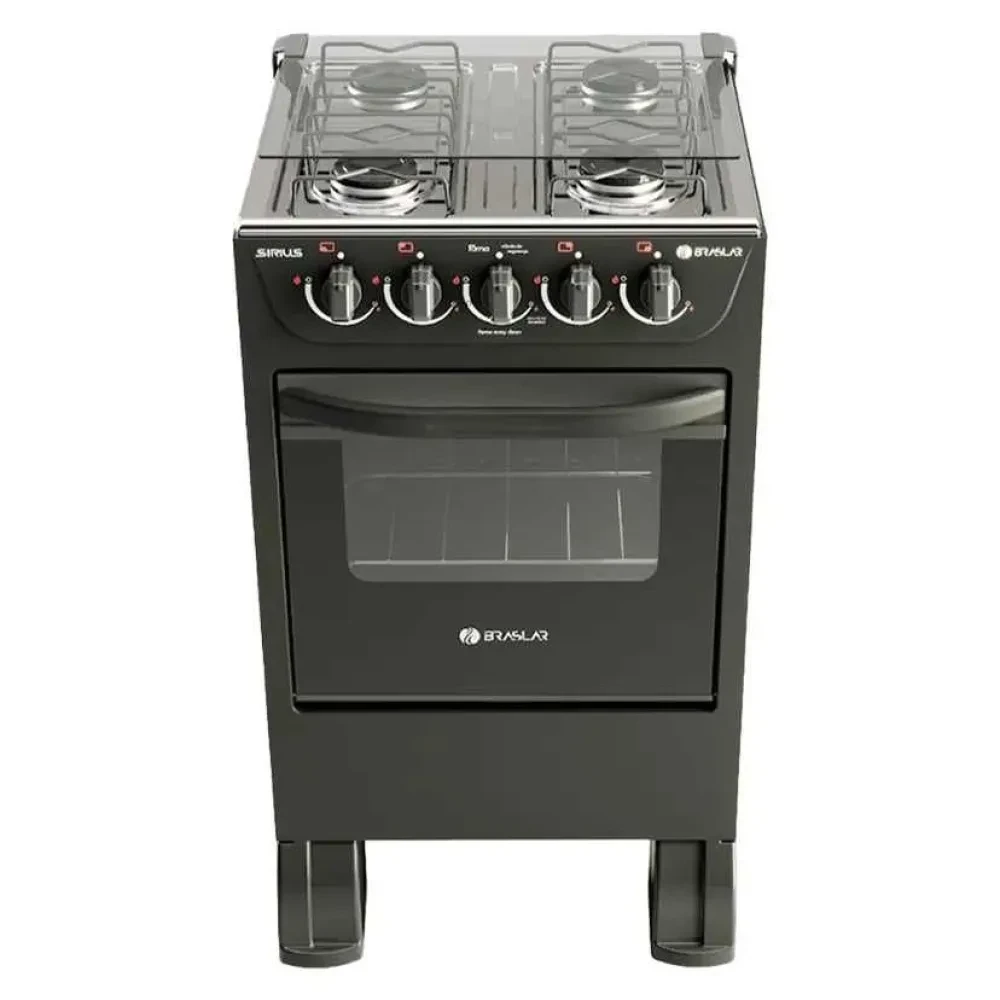 Fogão Braslar New Sirius 4 Bocas Preto - 1