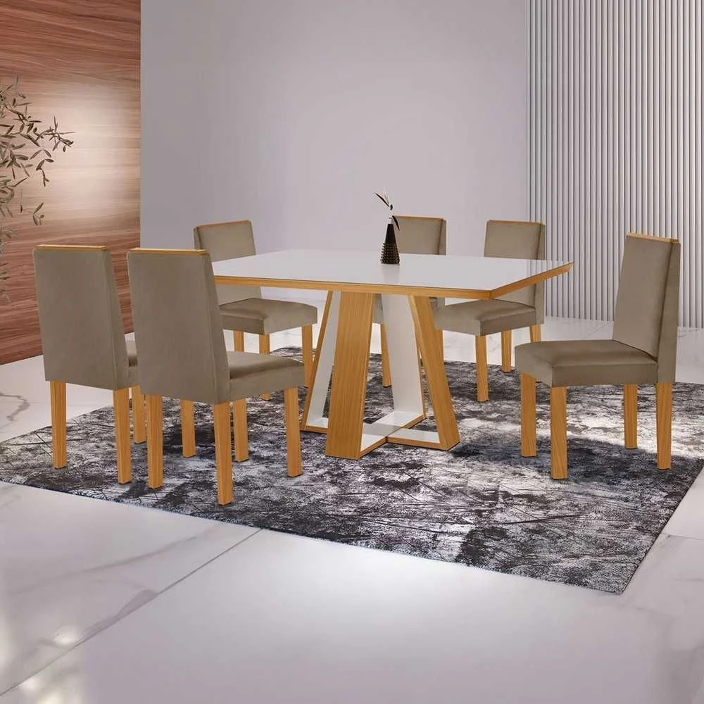 Mesa de Jantar Tóquio com 6 Cadeiras - 1