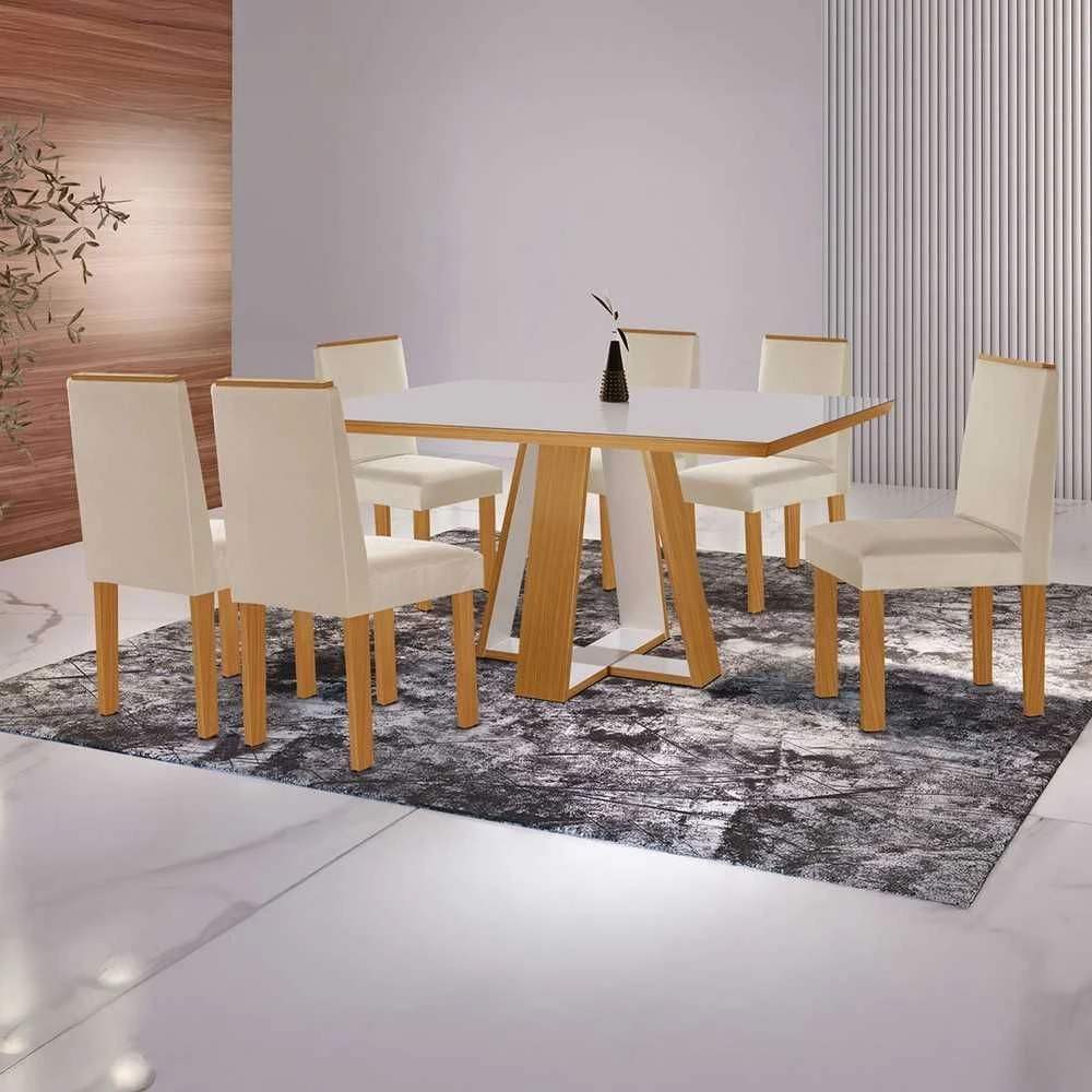 Mesa de Jantar Tóquio com 6 Cadeiras - 1