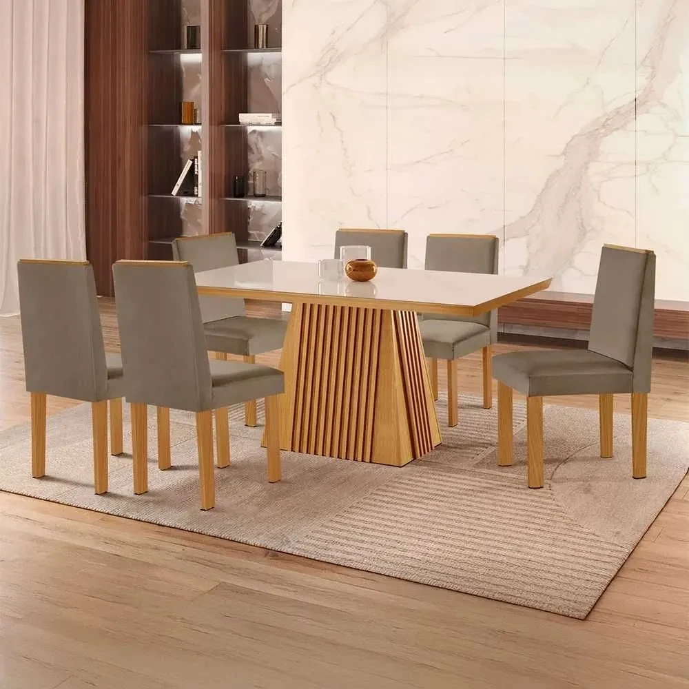 Mesa de Jantar Austrália com 6 Cadeiras - 1